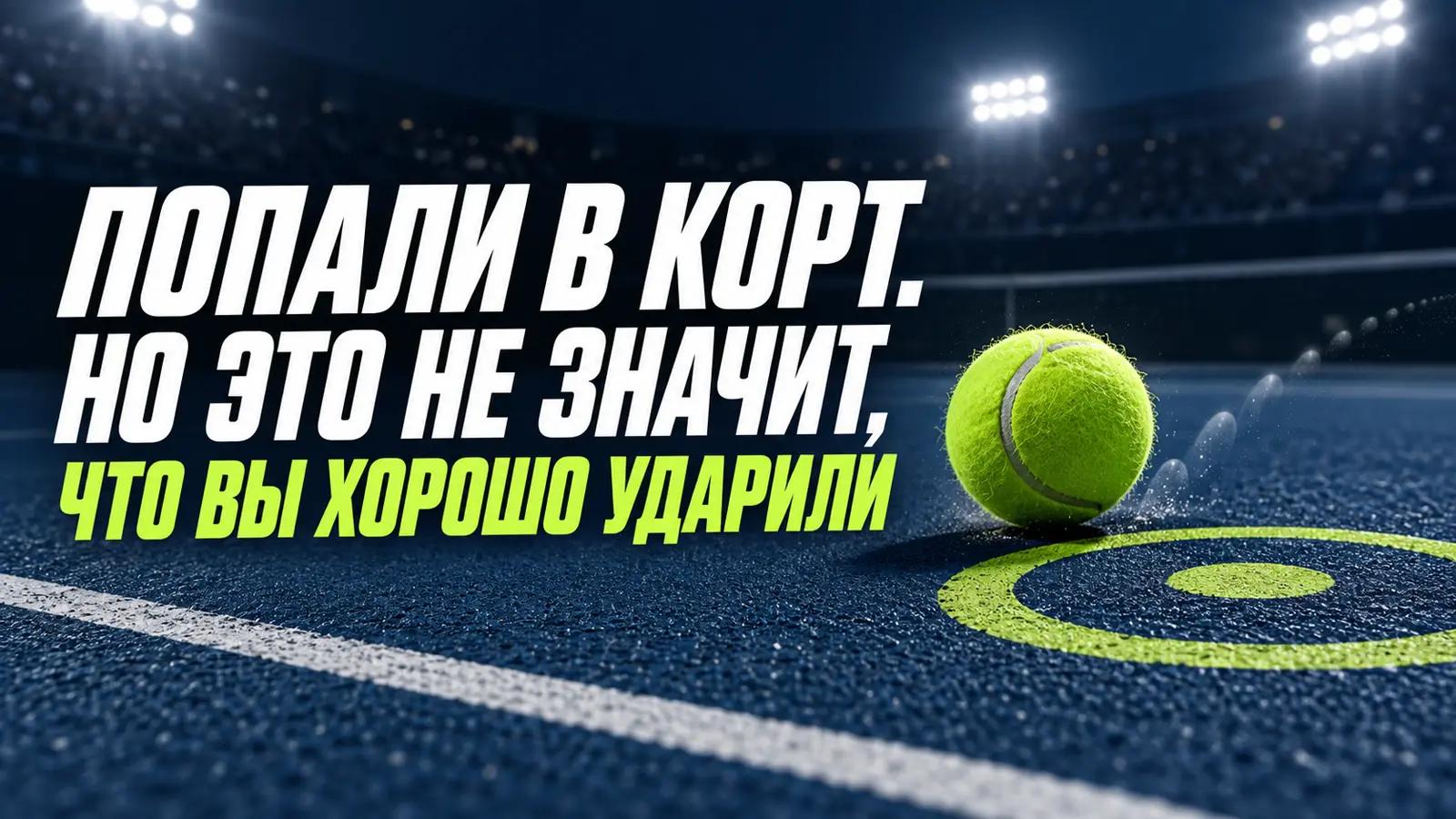 Попали в корт — но это не значит, что вы хорошо ударили: мяч рядом с намеченной целью